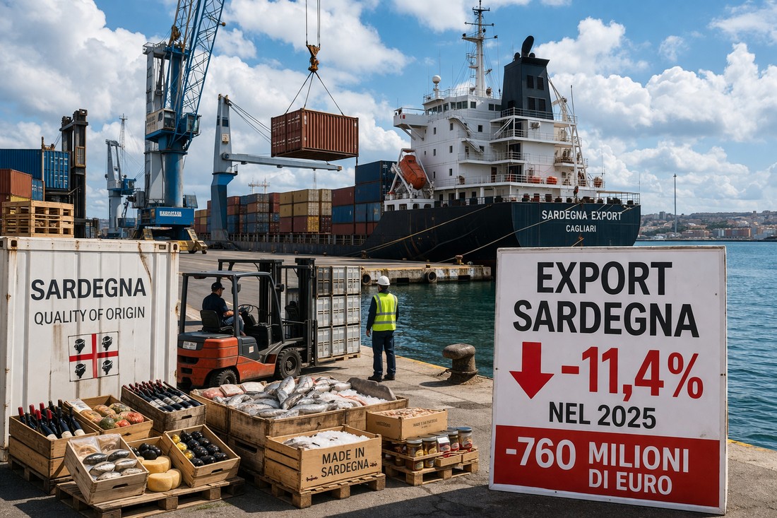 Export in calo: la Sardegna perde 760 milioni e rallenta la sua economia