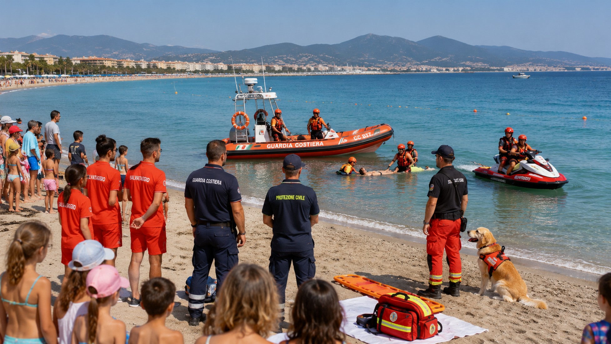 Sicurezza in mare, al Poetto di Quartu istituzioni e soccorritori in campo per la prevenzione