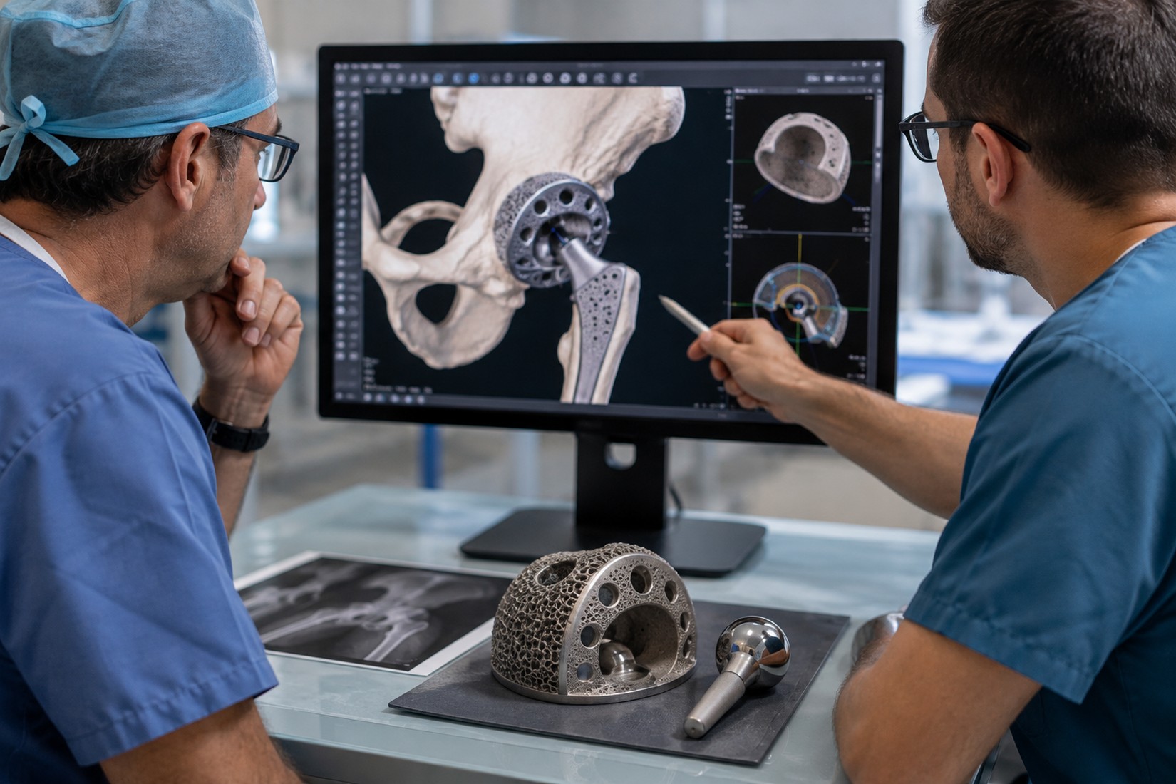 Al Brotzu il primo intervento di questo tipo con una protesi d'anca personalizzata in 3D