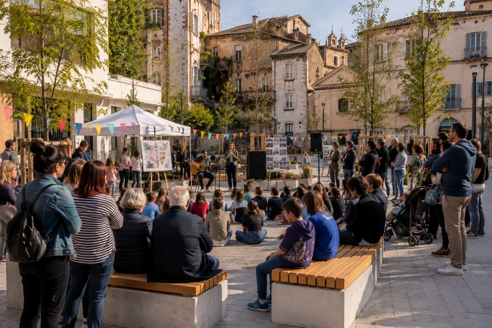 Sassari, la nuova piazza San Donato restituisce spazio e socialità al centro storico