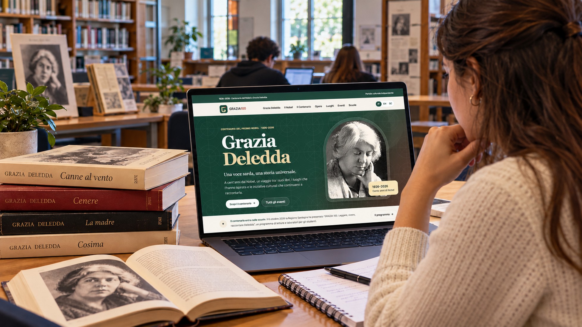 Grazia100.it, un grande viaggio digitale dentro Grazia Deledda: il centenario del Nobel parla anche in sardo